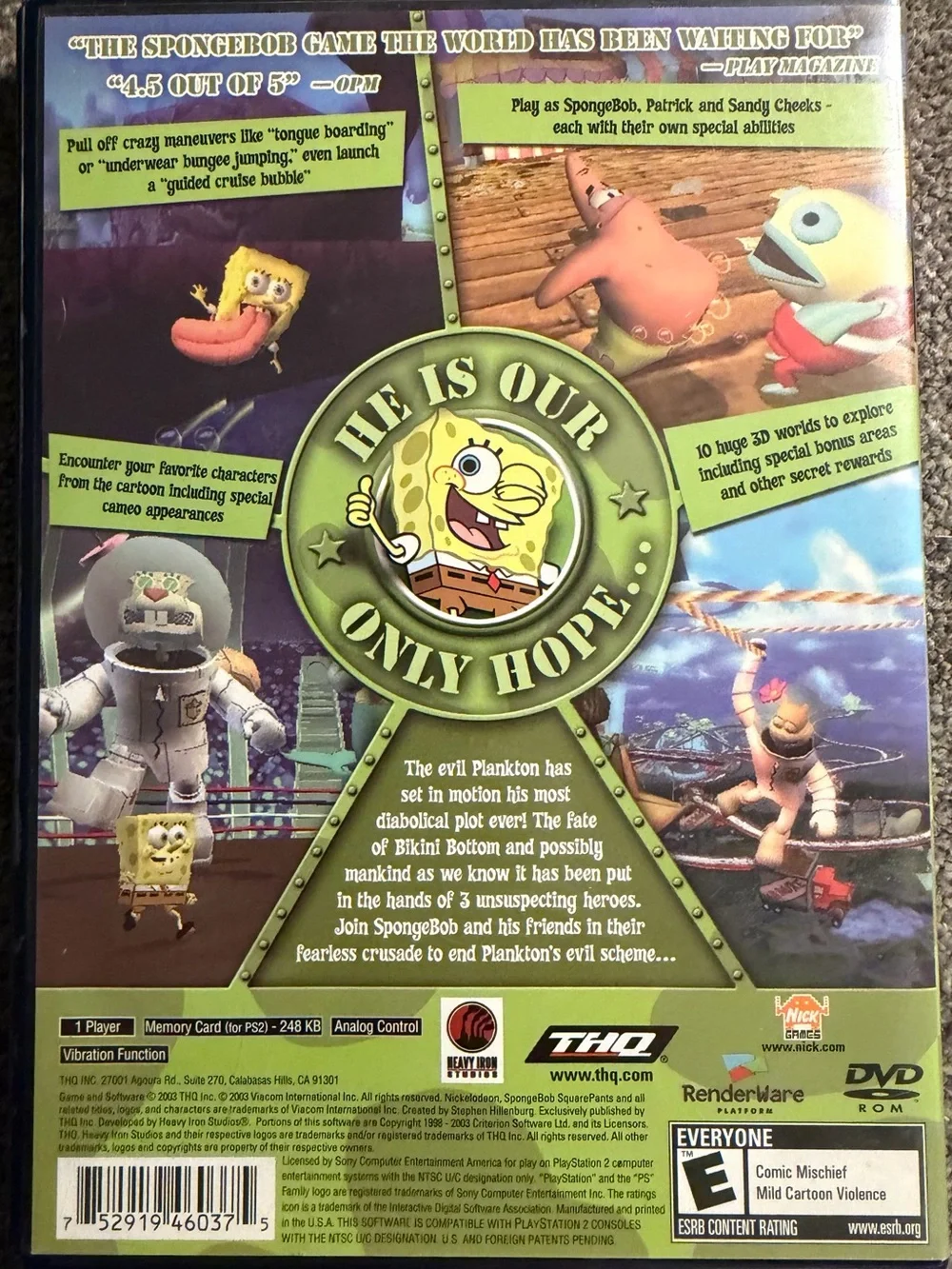PlayStation 2 SpongeBob SquarePants The Battle for Bikini Bottom PS2 Game